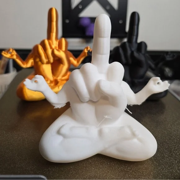 Novelty Meditating Figurine – Funny Zen Middle Finger Statue - Picture 2 of 4